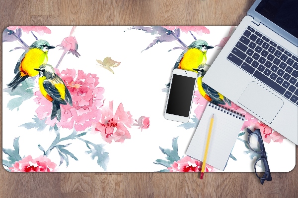 Alfombrilla para escritorio Pájaros y flores