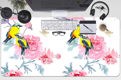 Alfombrilla para escritorio Pájaros y flores