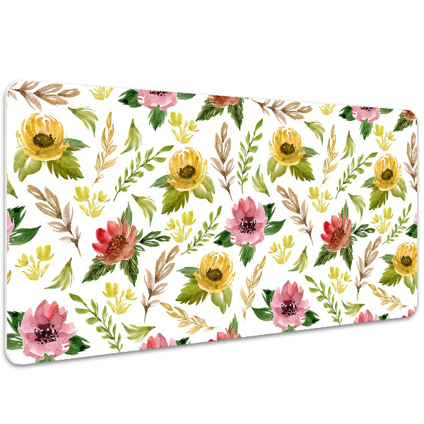 Alfombrilla escritorio Flores de acuarela