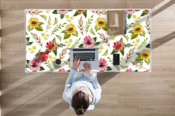 Alfombrilla escritorio Flores de acuarela