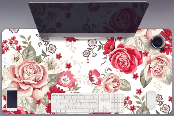Alfombrilla escritorio Flores rojas