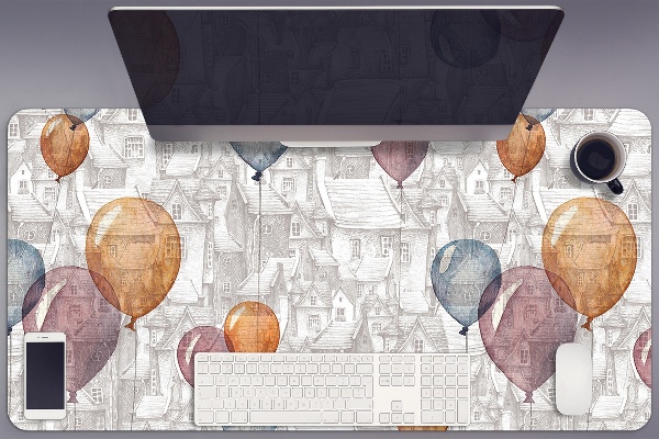 Alfombrilla escritorio Globos y casas