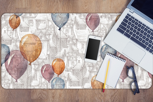 Alfombrilla escritorio Globos y casas