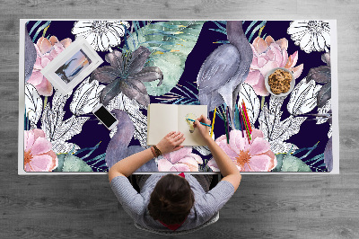 Alfombrilla escritorio Pájaros en flores