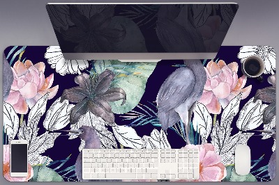Alfombrilla escritorio Pájaros en flores