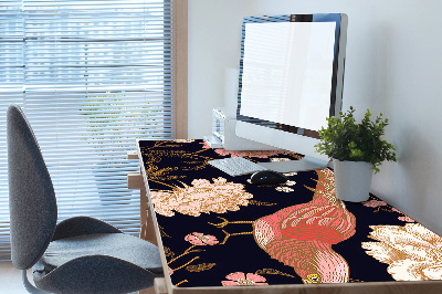 Protector de escritorio Peony con un pájaro