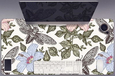 Alfombrilla de escritorio Mariposas entre flores