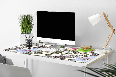 Alfombrilla de escritorio Mariposas entre flores