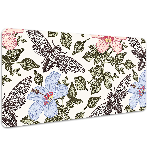 Alfombrilla de escritorio Mariposas entre flores