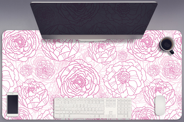 Alfombrilla escritorio Flores rosadas