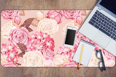 Alfombrilla escritorio Rosas e hortensias