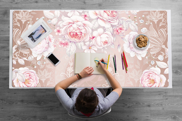 Alfombrilla escritorio Rosas blancas