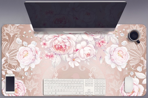 Alfombrilla escritorio Rosas blancas