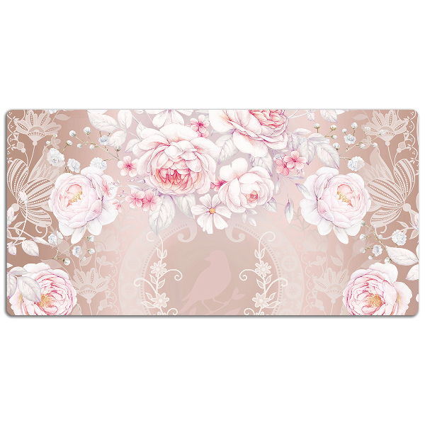 Alfombrilla escritorio Rosas blancas