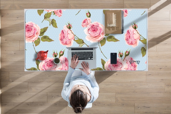 Alfombrilla para escritorio Rosas con hojas