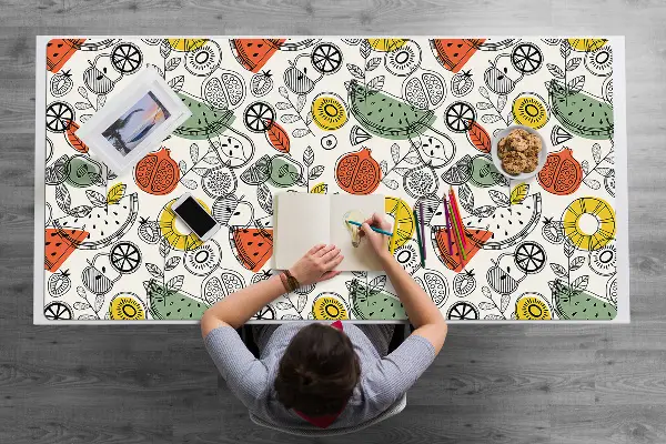Alfombrilla escritorio Contornos de fruta