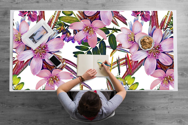 Alfombrilla escritorio Flores rosadas