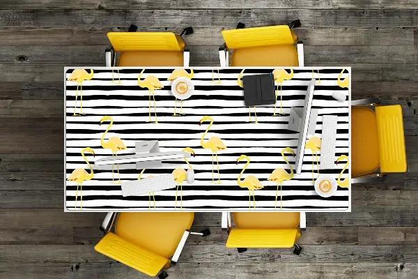 Alfombrilla escritorio Flamencos dorados