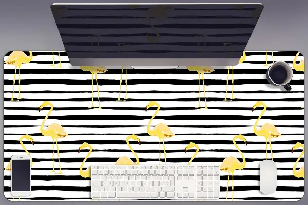 Alfombrilla escritorio Flamencos dorados