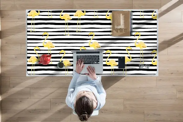 Alfombrilla escritorio Flamencos dorados