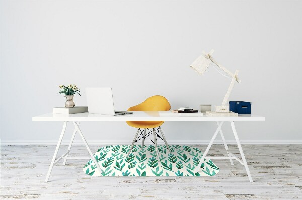 Alfombra silla ordenador Hojas verdes