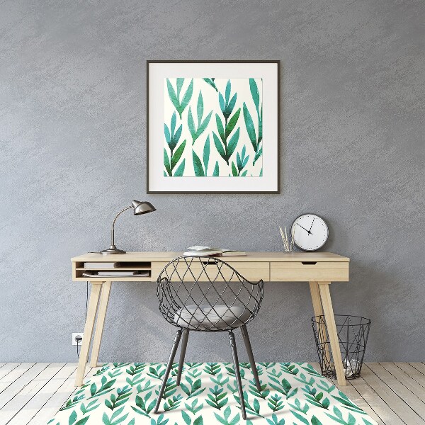 Alfombra silla ordenador Hojas verdes
