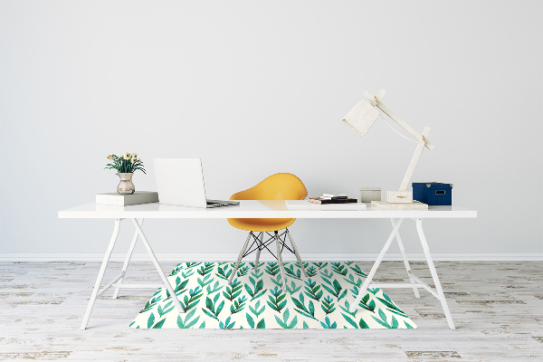 Alfombra silla ordenador Hojas verdes