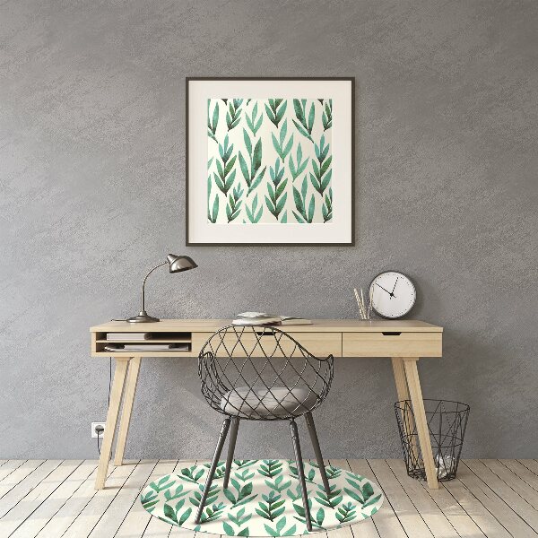 Alfombra silla ordenador Hojas verdes