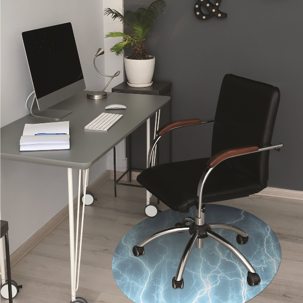 Alfombra para silla de escritorio Rayo azul