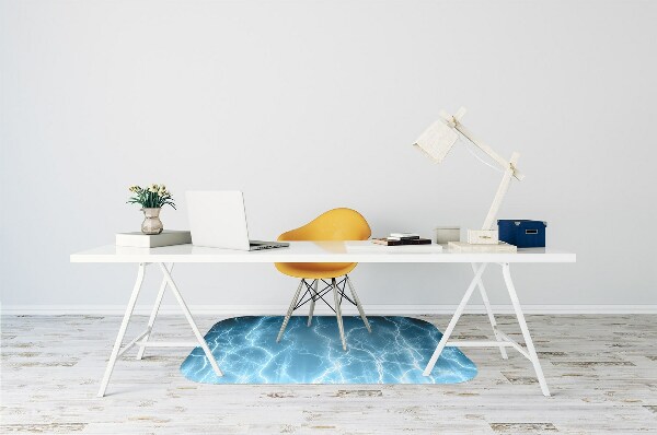 Alfombra para silla de escritorio Rayo azul