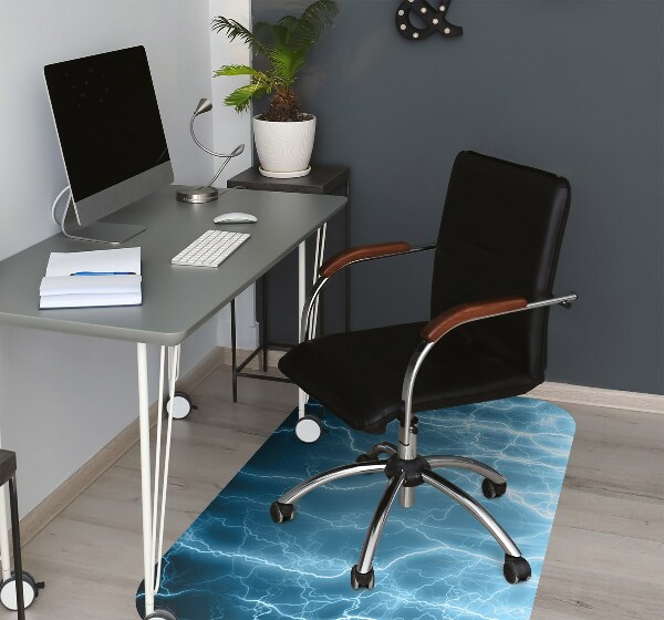 Alfombra para silla de escritorio Rayo azul