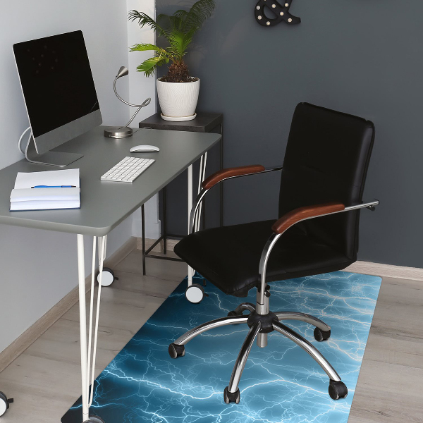 Alfombra para silla de escritorio Rayo azul