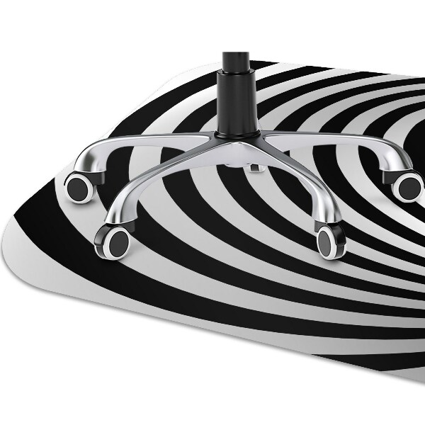Alfombra silla escritorio Vórtice en blanco y negro