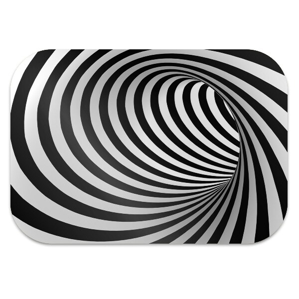 Alfombra silla escritorio Vórtice en blanco y negro