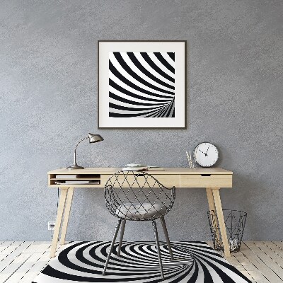 Alfombra silla escritorio Vórtice en blanco y negro