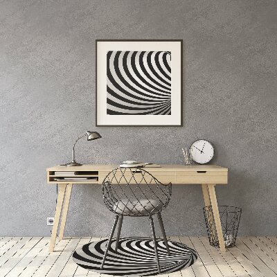 Alfombra silla escritorio Vórtice en blanco y negro