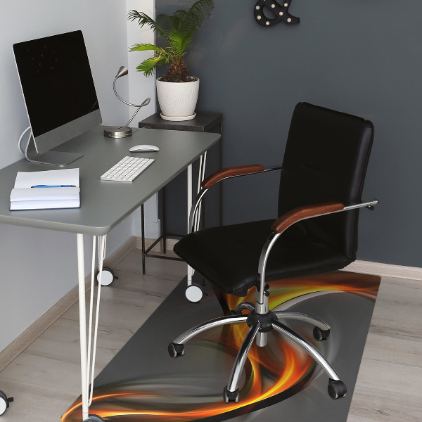 Alfombrilla para silla de escritorio Abstracción naranja