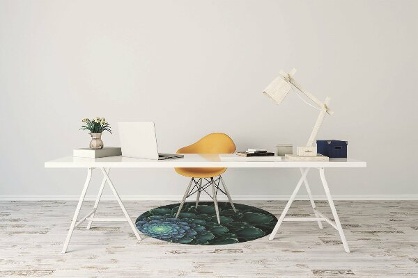 Alfombra para silla de escritorio Flor verde