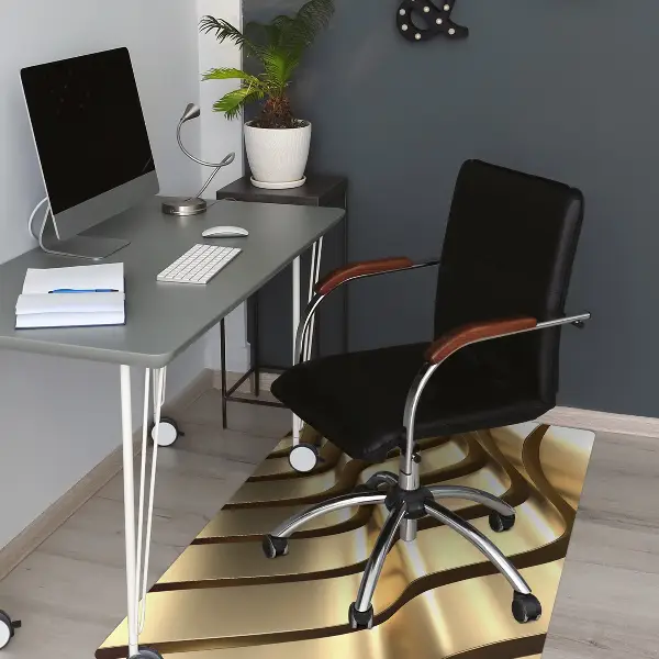 Alfombra para silla de escritorio Elementos dorados