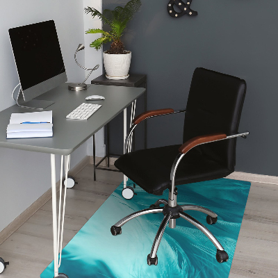 Alfombra para silla de escritorio Plumas azules