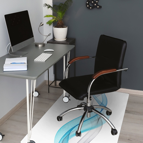 Alfombra para silla de escritorio Rayas de gris azul