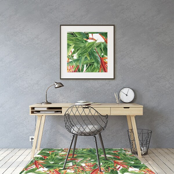 Alfombra silla ordenador Flores exóticas