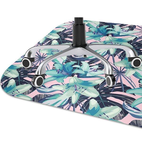Alfombra silla ordenador Lirios pintados