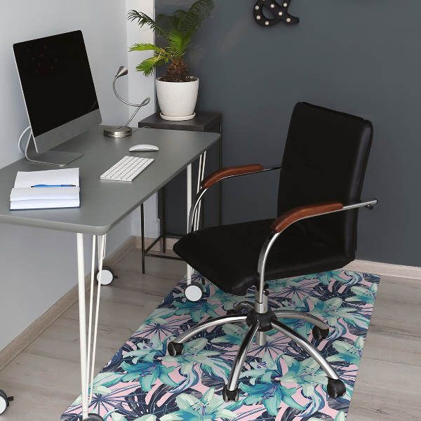 Alfombra silla ordenador Lirios pintados