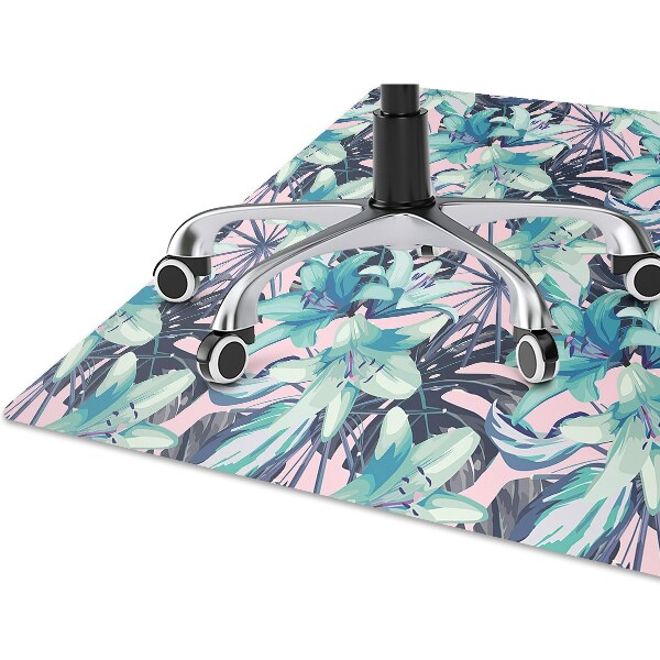 Alfombra silla ordenador Lirios pintados