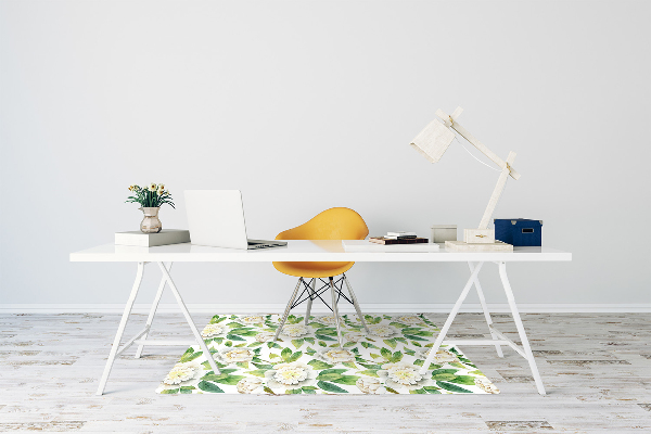 Alfombra silla ordenador Peonías