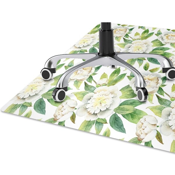 Alfombra silla ordenador Peonías