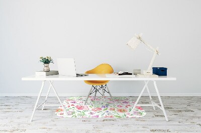 Alfombra silla escritorio Flores pintadas