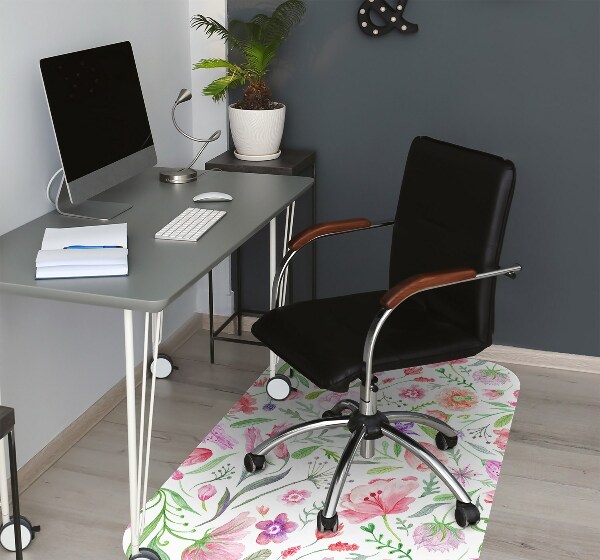 Alfombra silla escritorio Flores pintadas