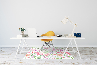 Alfombra silla escritorio Flores pintadas